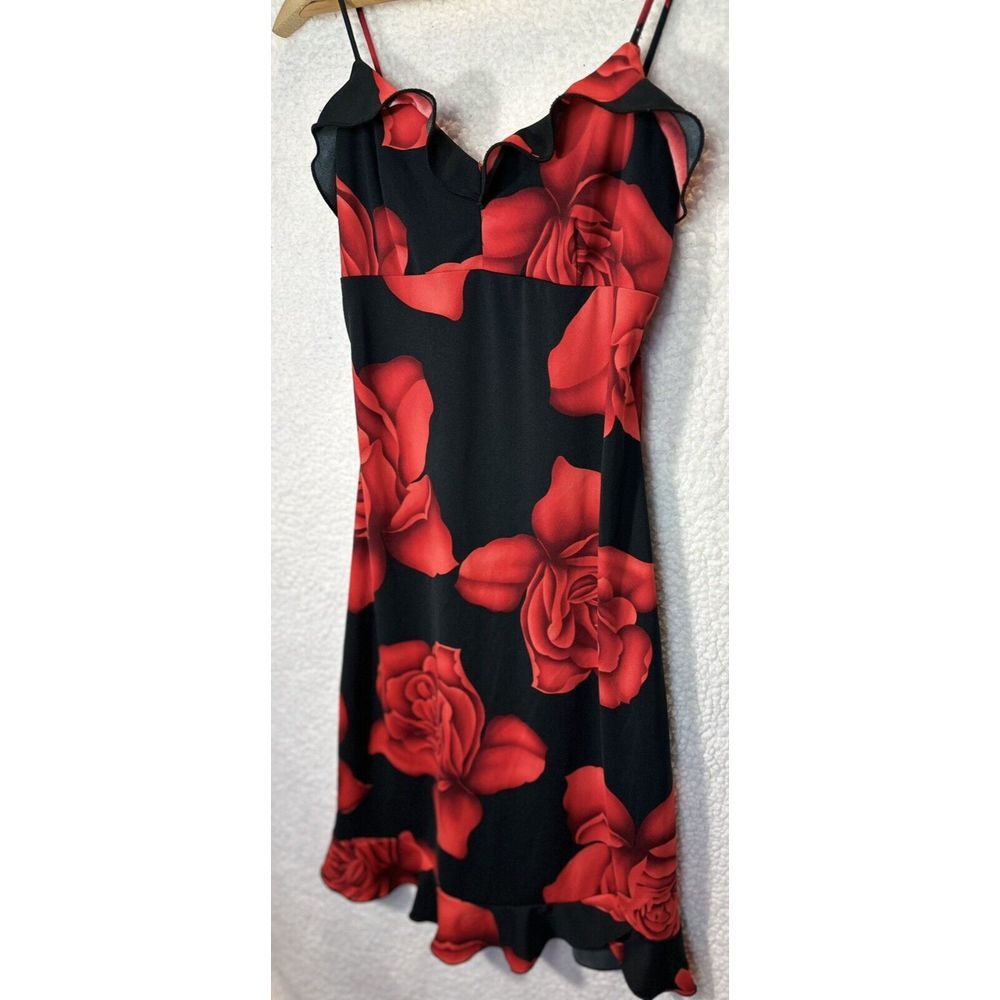 La Belle Rose slip Dress Dead-stock Y2K Fixed Straps - Picture 2 of 7